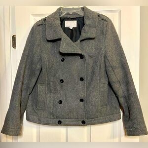 Old Navy Women's Gray Button-Front Long-Sleeve Peacoat Size XL